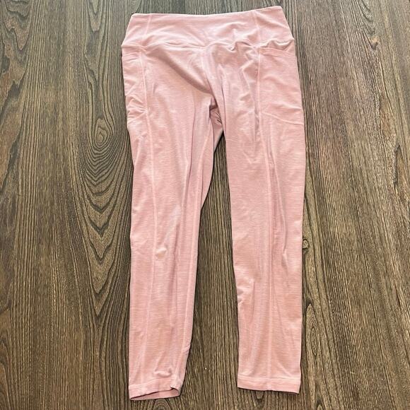 Victoria's Secret Leggings Mid-Rise Pockets Pull-On 100% Cotton Pink Size 12 - Picture 1 of 10